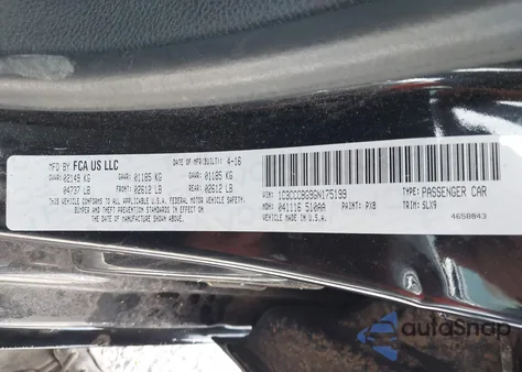 2016 Chrysler 200 S из США, поврежденный, VIN 1C3CCCBG9GN175199